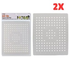 2X Sink Mat Drain Anti Slip Fits Kitchen Sinks Protect Delicate Glass Tableware