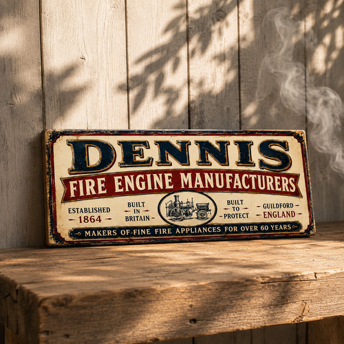 Dennis fire engine sign - engine,
