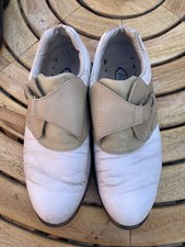 Women's Footjoy AQL Golf Shoes Soft Spikes UK Size 5  Fawn/White used condition 