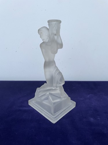 Art deco frosted glass lady - art,