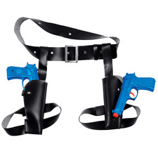 Twin Waist Holster & Toy Plastic Guns Fancy Dress Lara Croft Cowboy FBI Hunter