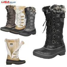 Womens Insulated Waterproof Winter Snow Boots Fur Lined Warm Outdoor Ski Boots
