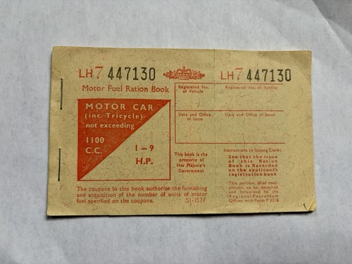 Vintage motor fuel ration - vintage,