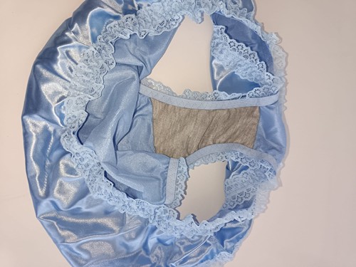 Baby blue satin knickers silky - baby,