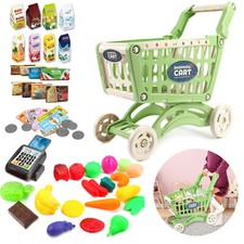 Supermarket Cart Kids Shopping Trolley Toy 65pcs Role Play Educational Toy Gift