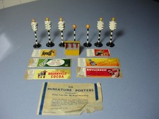 Dinky Toys accessories posters, oil bin, traffic lights, Belisha Beacons job lot