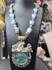 Kirks Folly Unicorn Moon Face Pendant Necklace Brand New