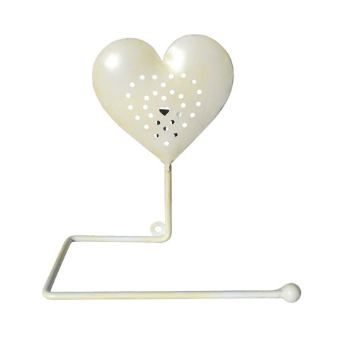 Cream heart toilet roll - heart, holder