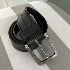 Levi’s Leather Belt 30” Black Silver Buckle 1.5” Wide