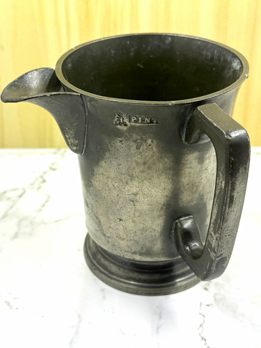 Antique edwardian pewter pint - antique,