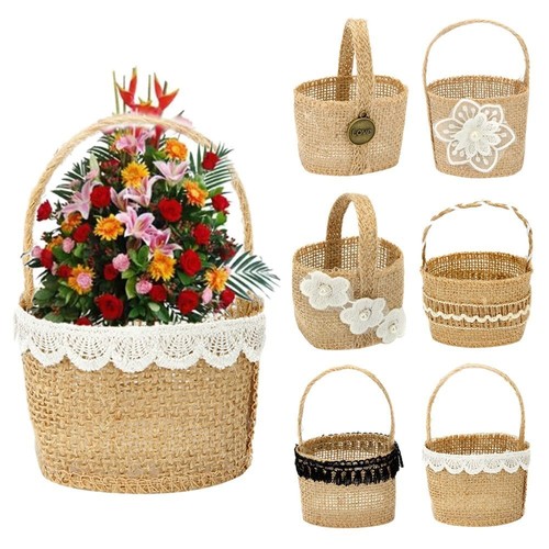 2pcs retro flower girl basket - flower,