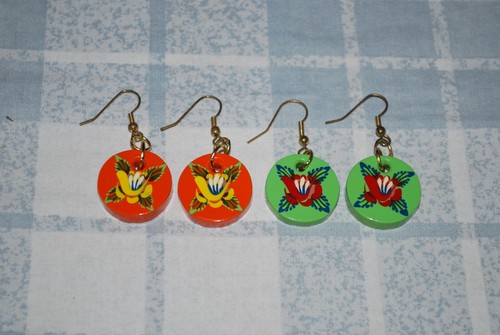 22mm circular wooden earrings - circular,