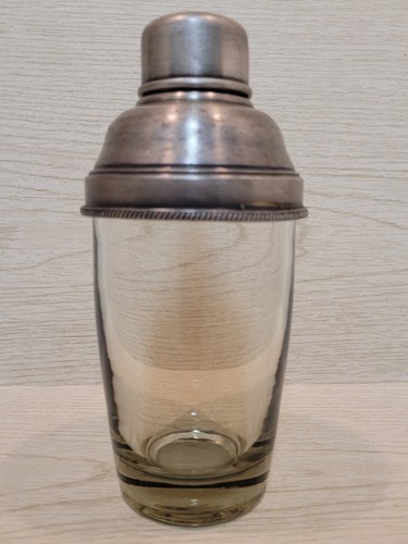 Antique glass silver cocktail - antique,