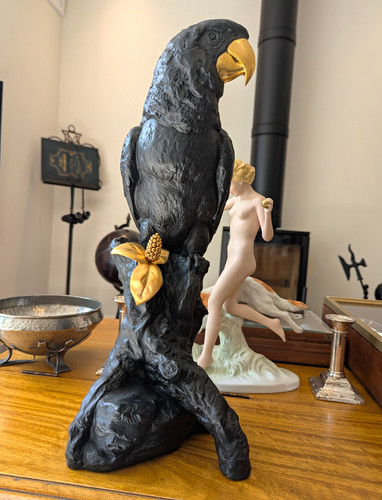 Lladro black parrot rare 1000 - black,