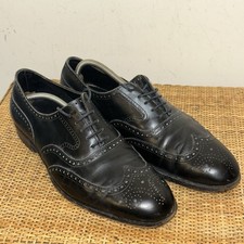 Vintage John Lobb Men’s 10 Black Brouge Wingtip Oxfords Office Gentleman Banking