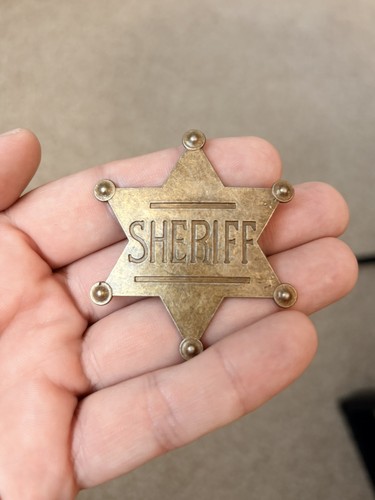 Metal sheriff star badge gold - star,