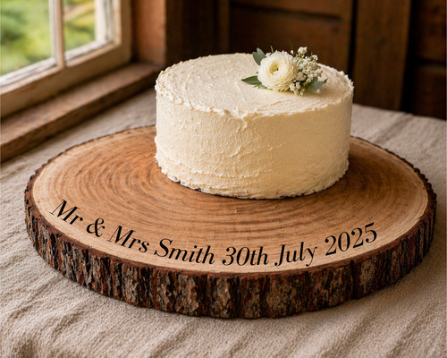 Personalised wooden cake - wooden,
