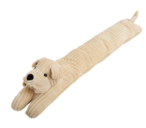 Ribbed stuffed fabric dog - ribbed,