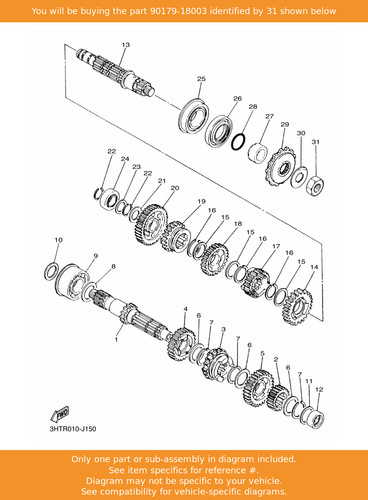 Yamaha nut 90179 18003 oem - yamaha, 90179-18003