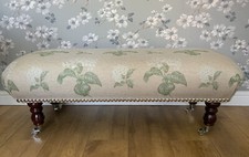 A new footstool in Laura Ashley Heligan Natural fabric