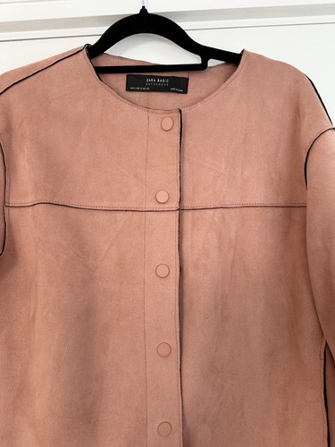 Zara pink suede effect jacket - suede,