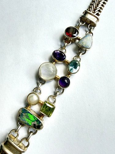 Heavy sterling silver gem set - heavy,