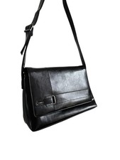 New Vintage Jane Shilton Black Genuine Leather Short Handbag  Vintage Retro Bag