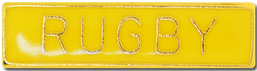 Rugby bar pin badge yellow - rugby,