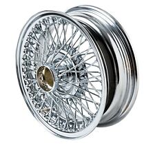 JAGUAR WIRE WHEEL 15" X 5" CURLY HUB E-TYPE SERIES 1 MK2 XW455ST STAINLESS STEEL