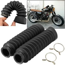 2X Motorcycle Rubber Front Fork Gaiters Dust Cover Gator Boot For Motorbike Dirt