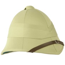 MILITARY STYLE CLASSIC BRITISH ARMY TROPICAL PITH HELMET UNBADGED REPLICA KHAKI