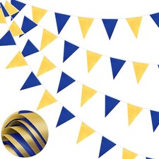 66ft Bunting Banner, Blue Gold