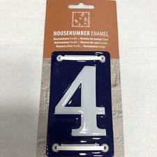 Enamel House Number 4 French Style 