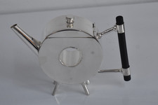 Christopher Dresser Silver Plated Polo Style Spherical Teapot Art Deco Stamped