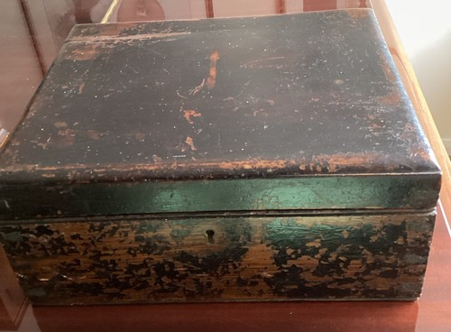 Antique heavy wooden box - antique,