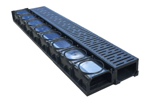 Channel drain with plastic - drain,