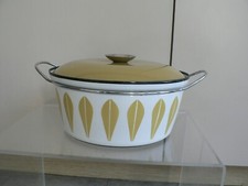 Large Cathrine Holm Enamel Casserole Norway Large Mustard Saucepan 