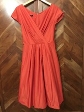 LAURA ASHLEY RED TAFFETA DRESS