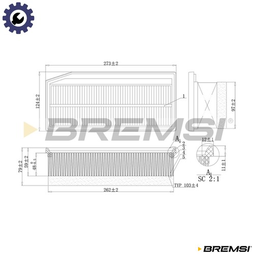 Air filter fa1201 - filter, for