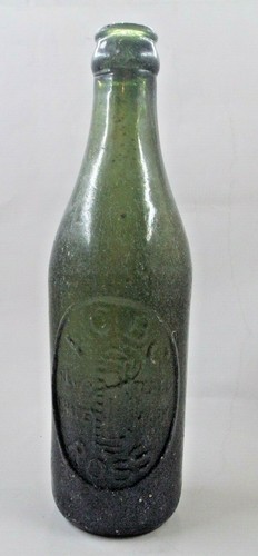 Green glass bottle b - glass, a