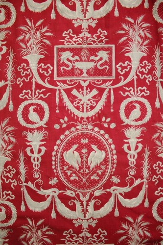 French fabric antique red