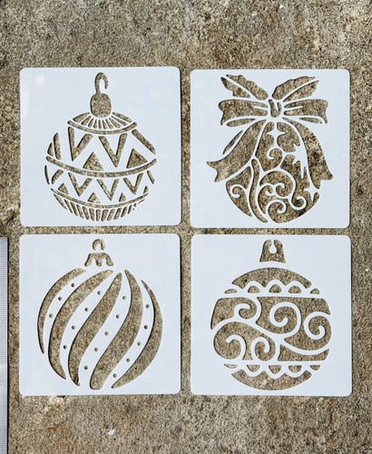Christmas stencil baubles - christmas,