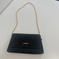 Joanna Hall Vintage Patent Leather Golden Chain Shoulder Bag Small Cocktail Logo