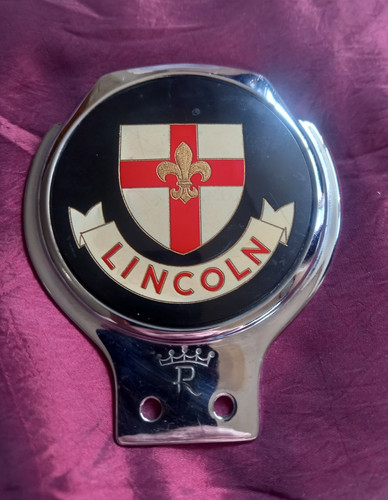 Lincoln enamel car badge - lincoln,