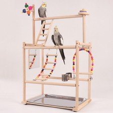 Parrot Play Cage, Wooden Perch Accessories, Bird Gym, Parakeet Gym, Macaw Gym,