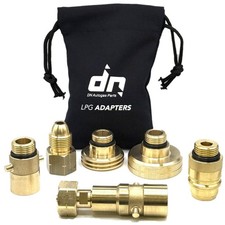 6 x LPG Propane Bottle refill adapters 21.8 LH , 5/8"gas autogas EUROPE UK+ bag.