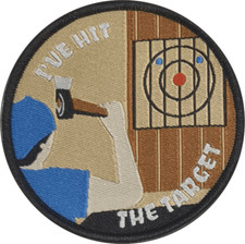 Axe throwing badge tomahawk