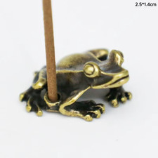 Antique Brass Meditation Zen Frog Statue Ornament Copper Animal Sculpture Incens
