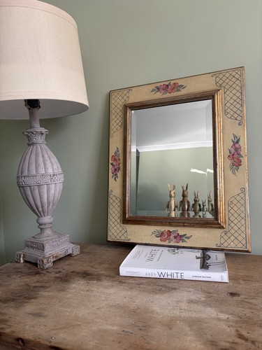 Cream hand painted floral - painted,