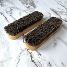 2x Shoe Brush Wooden Handle